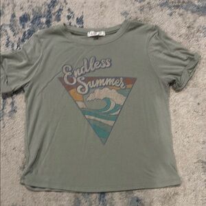 Green Crop Graphic Tee Short Sleeve